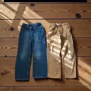 Cat & Jack Blue and Tan Kids Jeans Set size 10